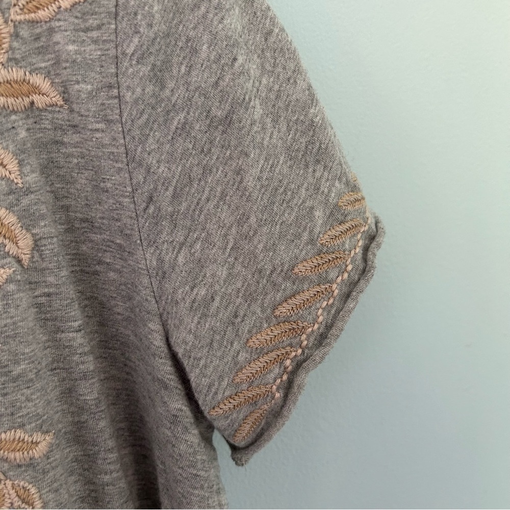 Johnny Was Gray Kemi Knit Drape Short Sleeve Blouse Size Small - Picture 6 of 14